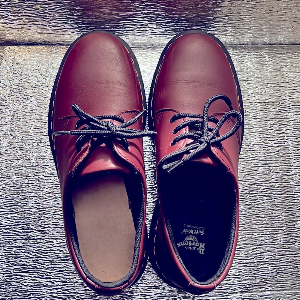 Dr. Martens Shoes-1461 Smooth Leather Oxford-Cherry Red